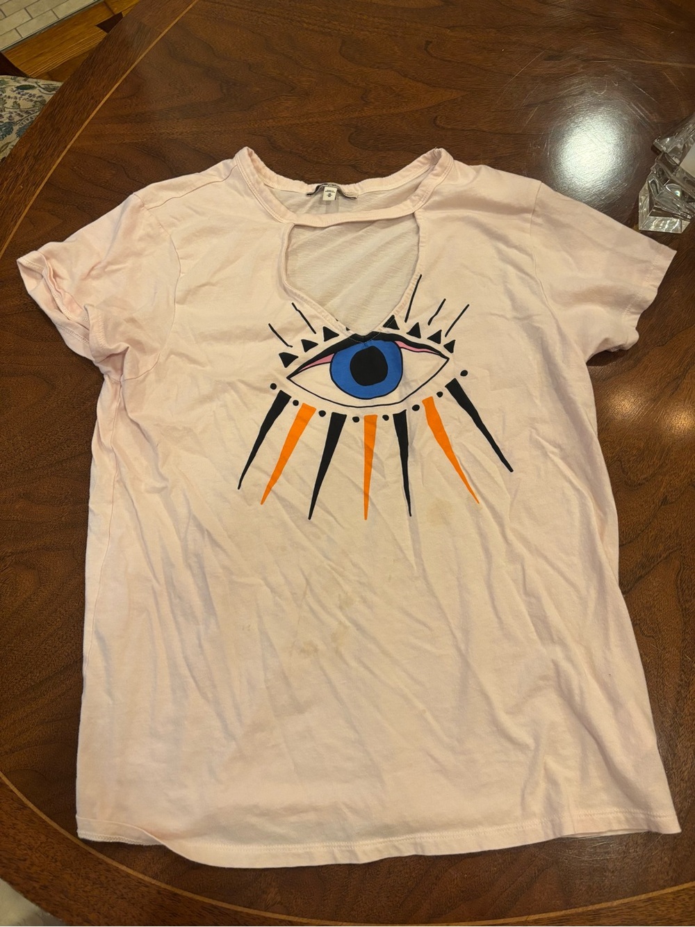Express Light Pink Eye Graphic Short Sleeve Tee